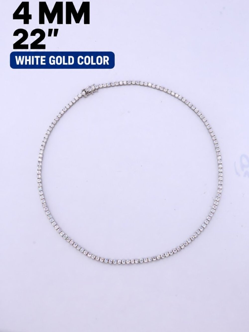 LEKANI 4mm Moissanite Tennis Necklace S925 Silver 22 in